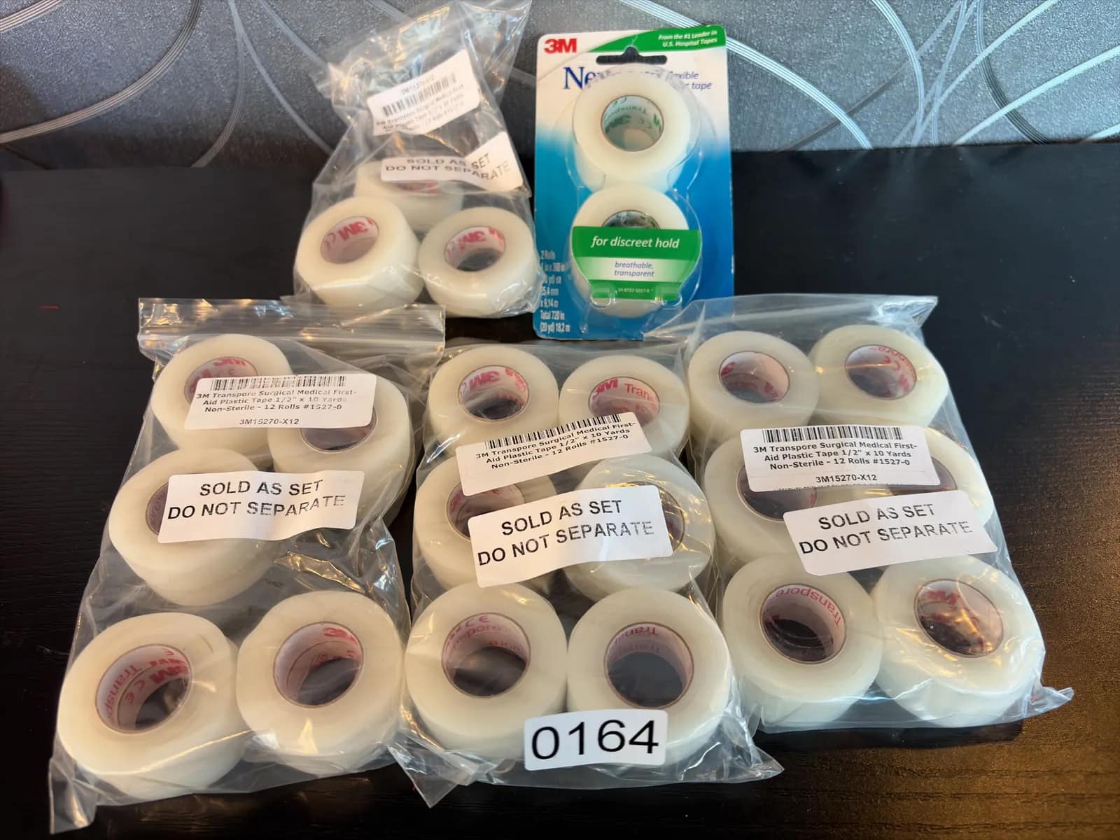 lot-of-approximately-30-rolls-of-1-2-inch-by-10-yard-3m-transpore-surgical-medical-first-aid-plastic-tape-non-sterile-2034e2