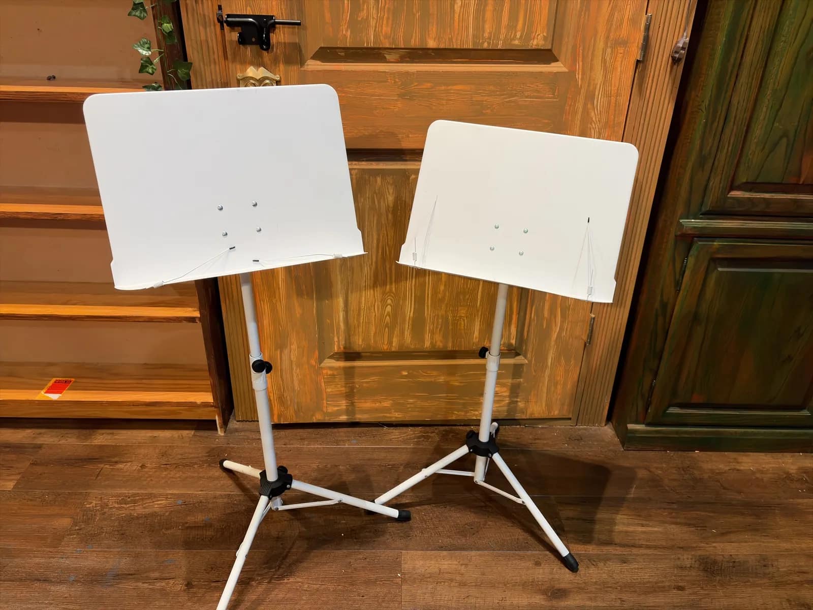 pair-of-white-metal-adjustable-music-stands-b68fac