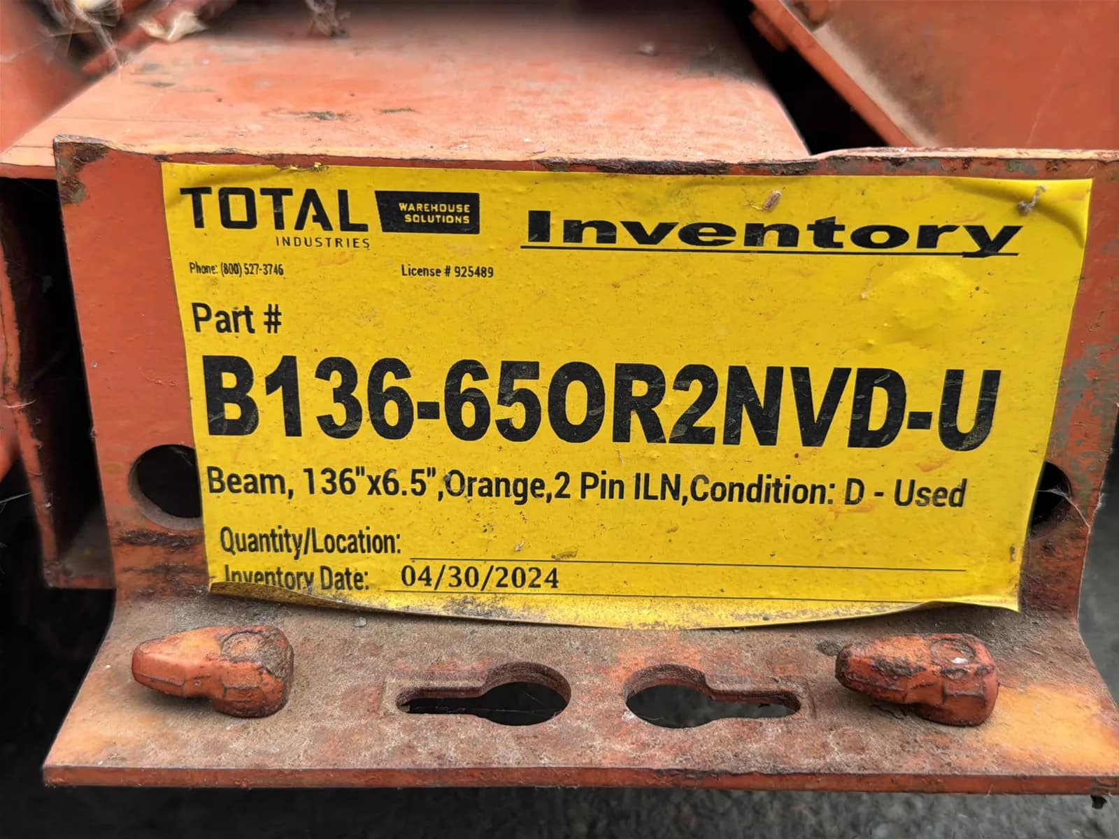 (16) 136” Pallet Racking Crossmembers, photo 4 of 5
