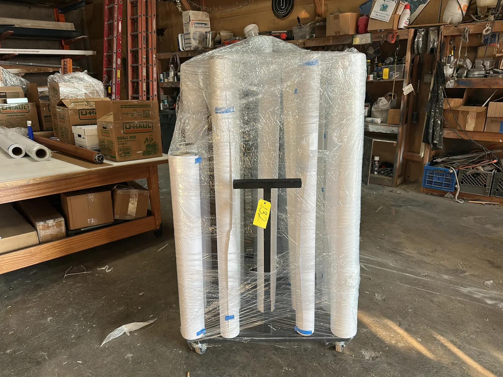 Material Cart With (24) Blank Vinyl Rolls, photo 2 of 4