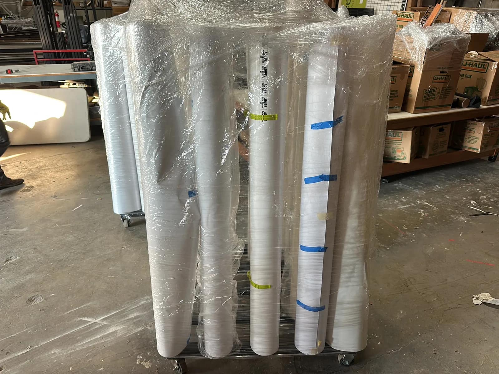 Material Cart With (24) Blank Vinyl Rolls, photo 4 of 4