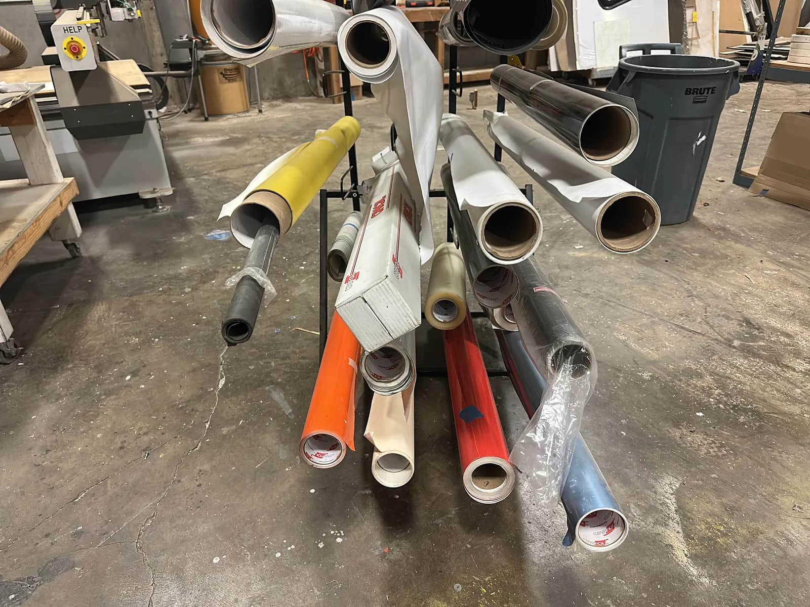Material Roll Rack With (25) Assorted Vinyl Rolls, photo 4 of 6