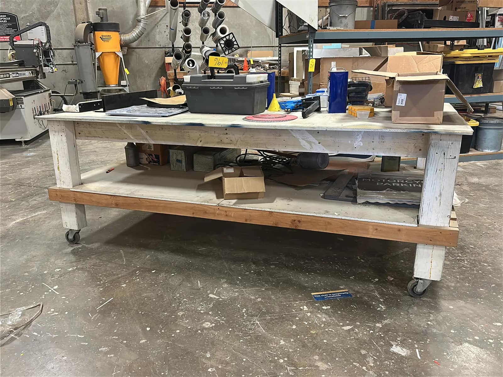 wood-table-with-saw-blades-acetone-extension-cords-and-more-included-369ff6