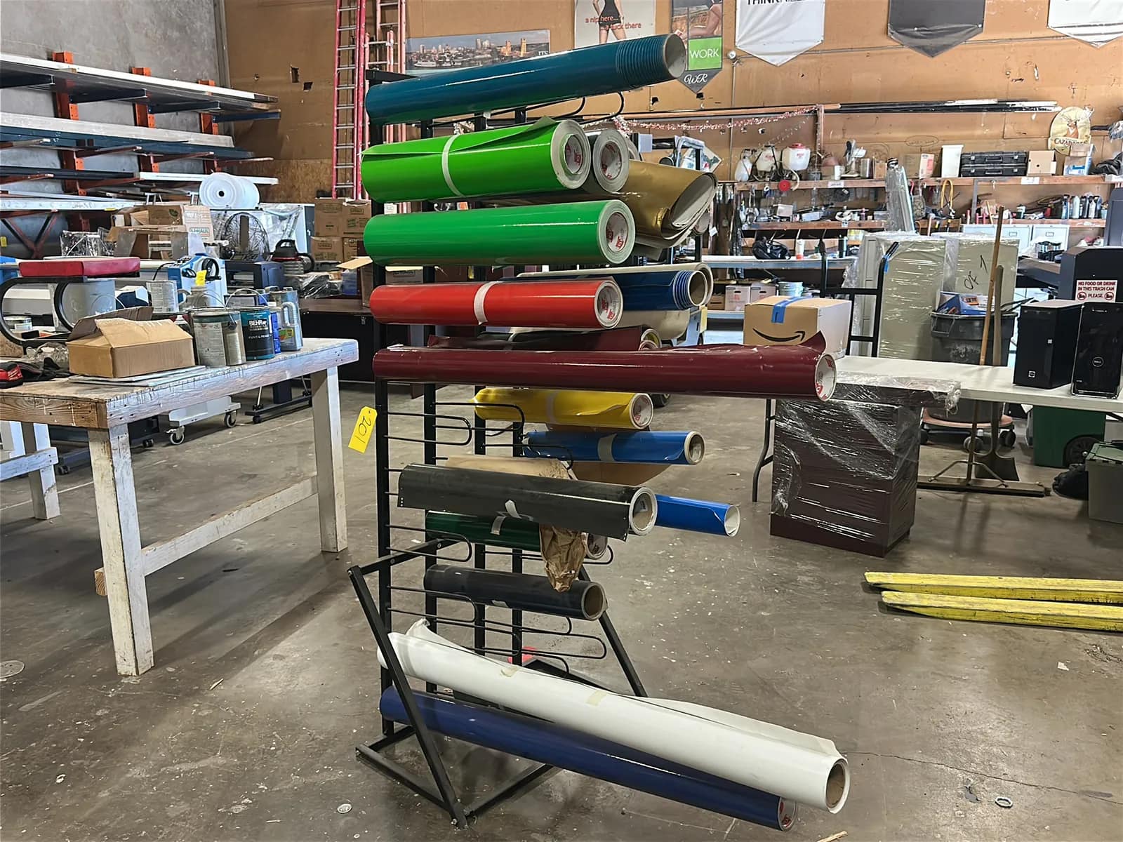Material Rack With (23) Assorted Vinyl Rolls, photo 5 of 5