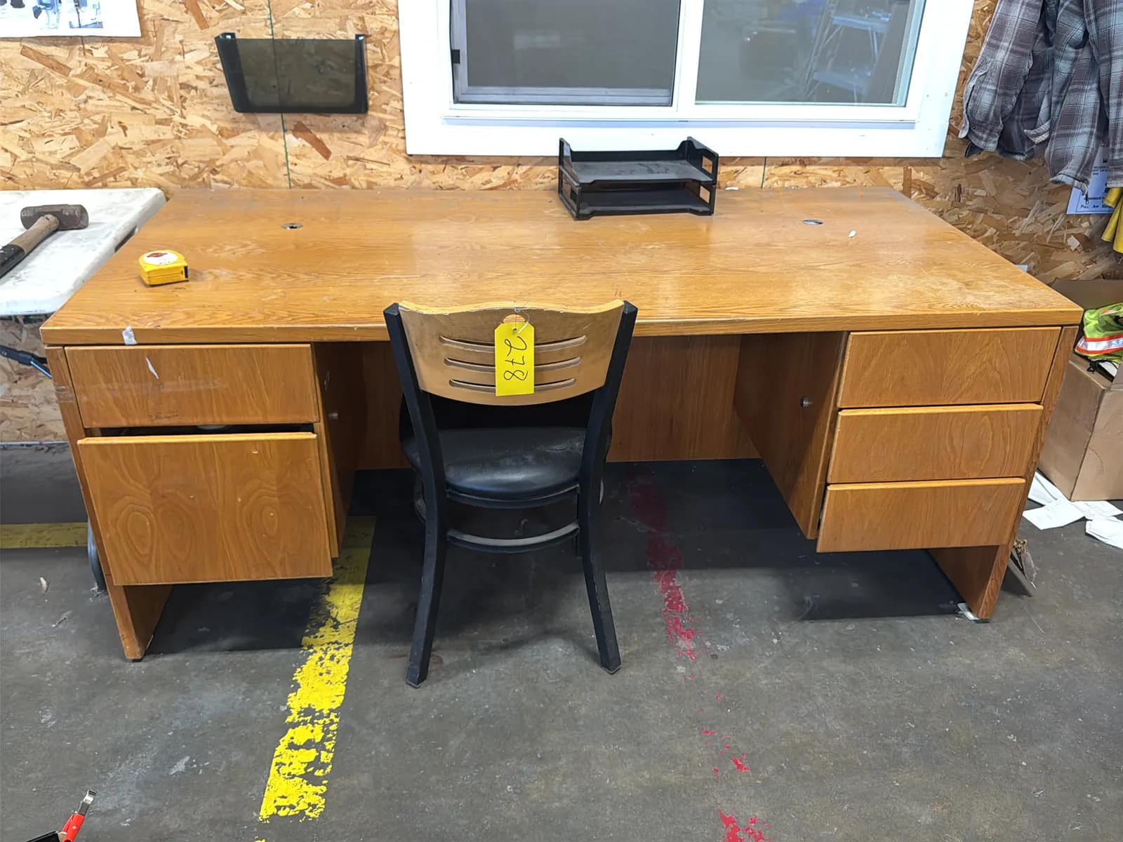 wood-office-desk-with-chair-and-contents-a83044