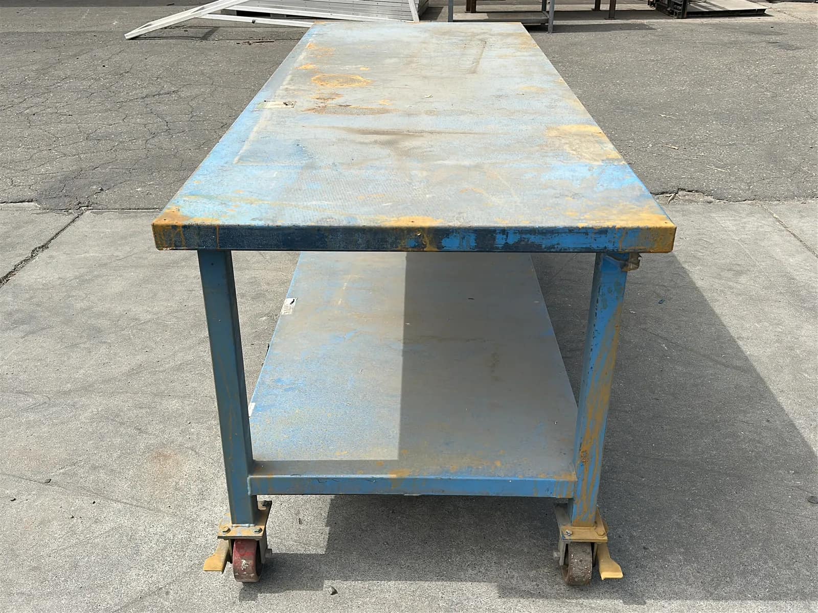8' Steel Shop Table with (2) Caster Wheels, photo 4 of 4