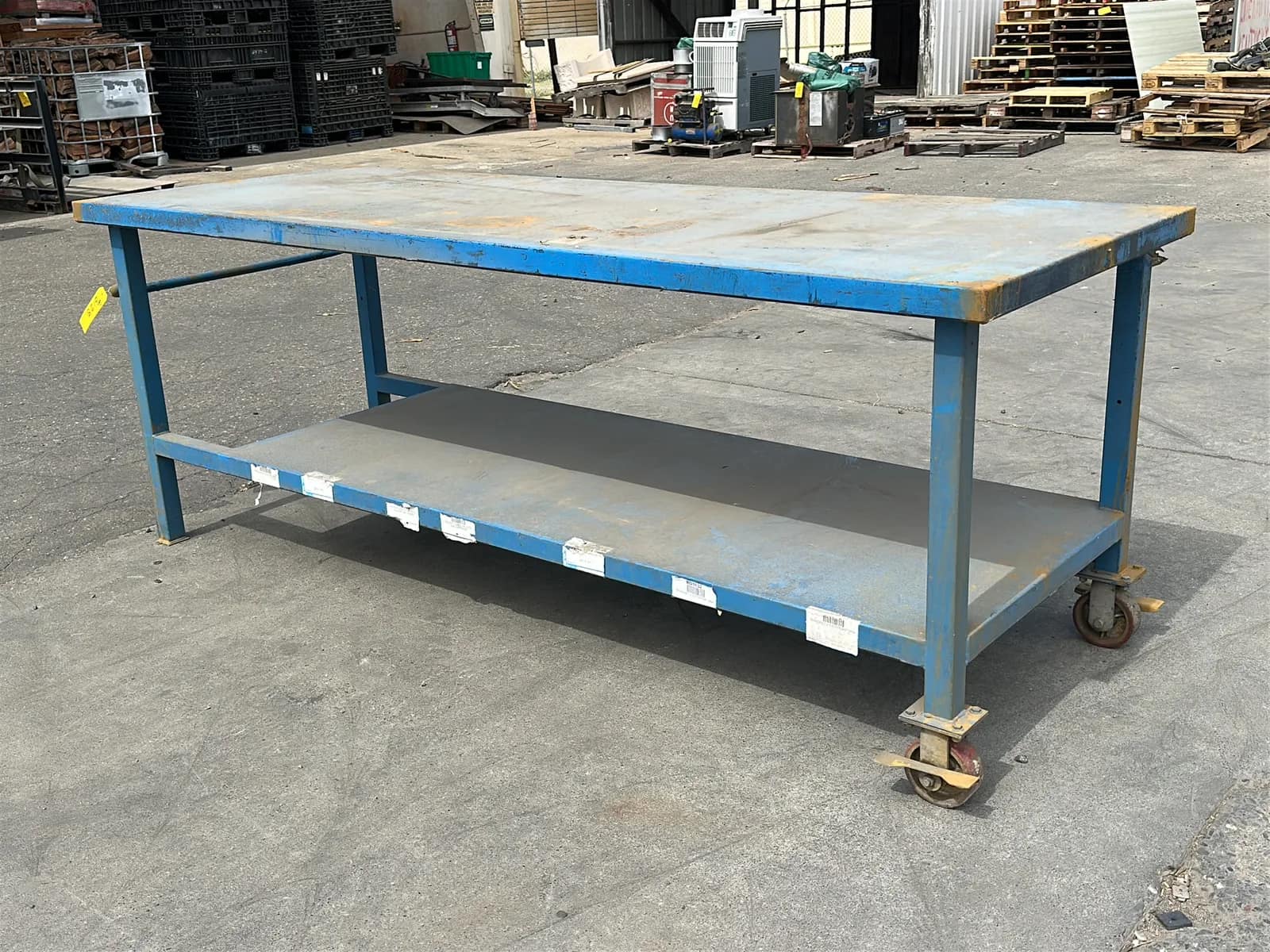 8' Steel Shop Table with (2) Caster Wheels, photo 3 of 4