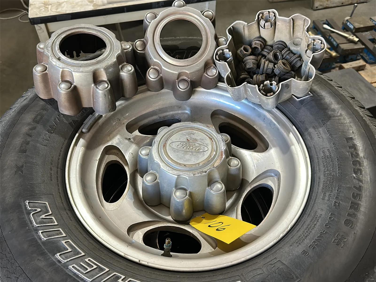 (4) Michelin LT265/75R16 Tires With Ford Hubcaps, photo 5 of 5