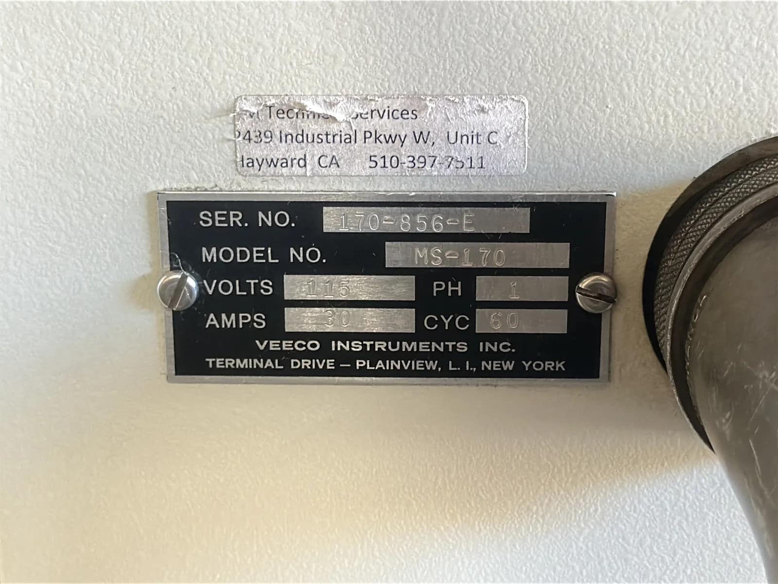 Veeco MS-170 Leak Detector, photo 8 of 8