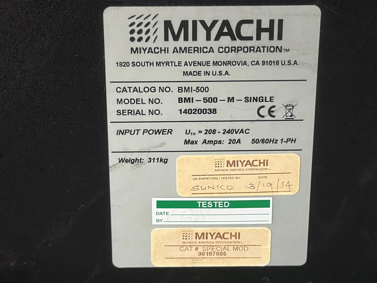 Miyachi Single Column Manual Gas Purification System, photo 7 of 8