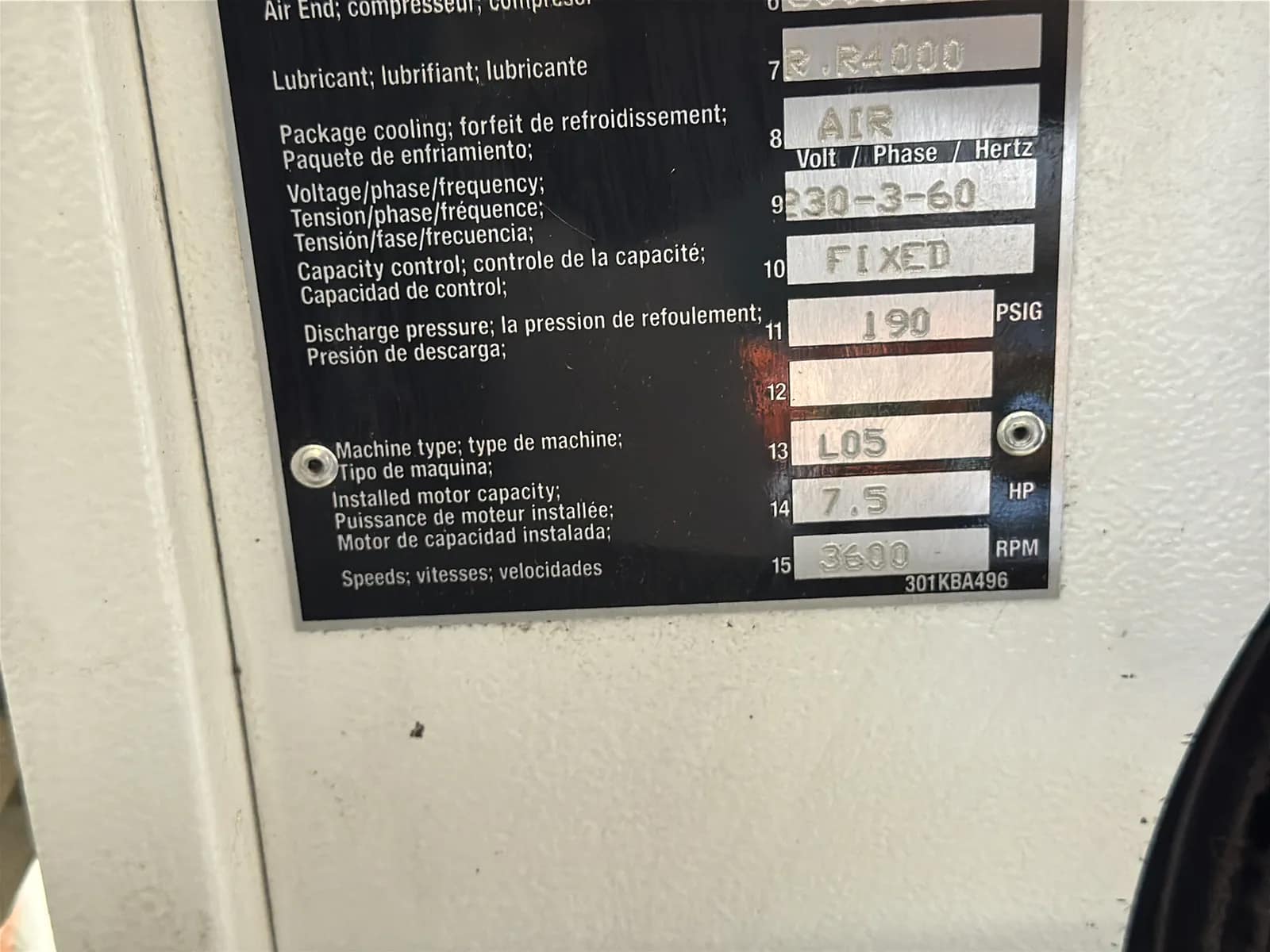 2016 Champion L05 Rotary Screw Air Compressor, photo 10 of 16