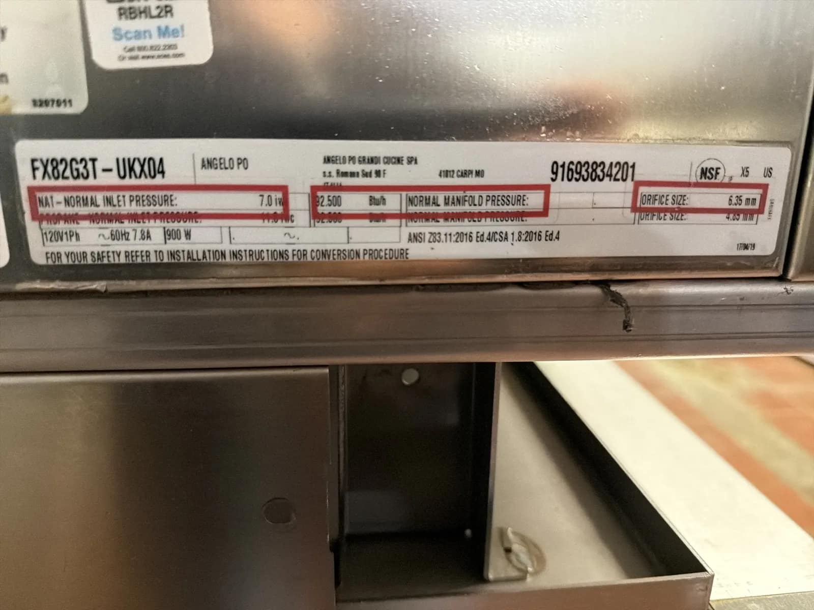 Angelo PO FX82G3T-UKX04 Natural Gas, 120 Volts, photo 7 of 7
