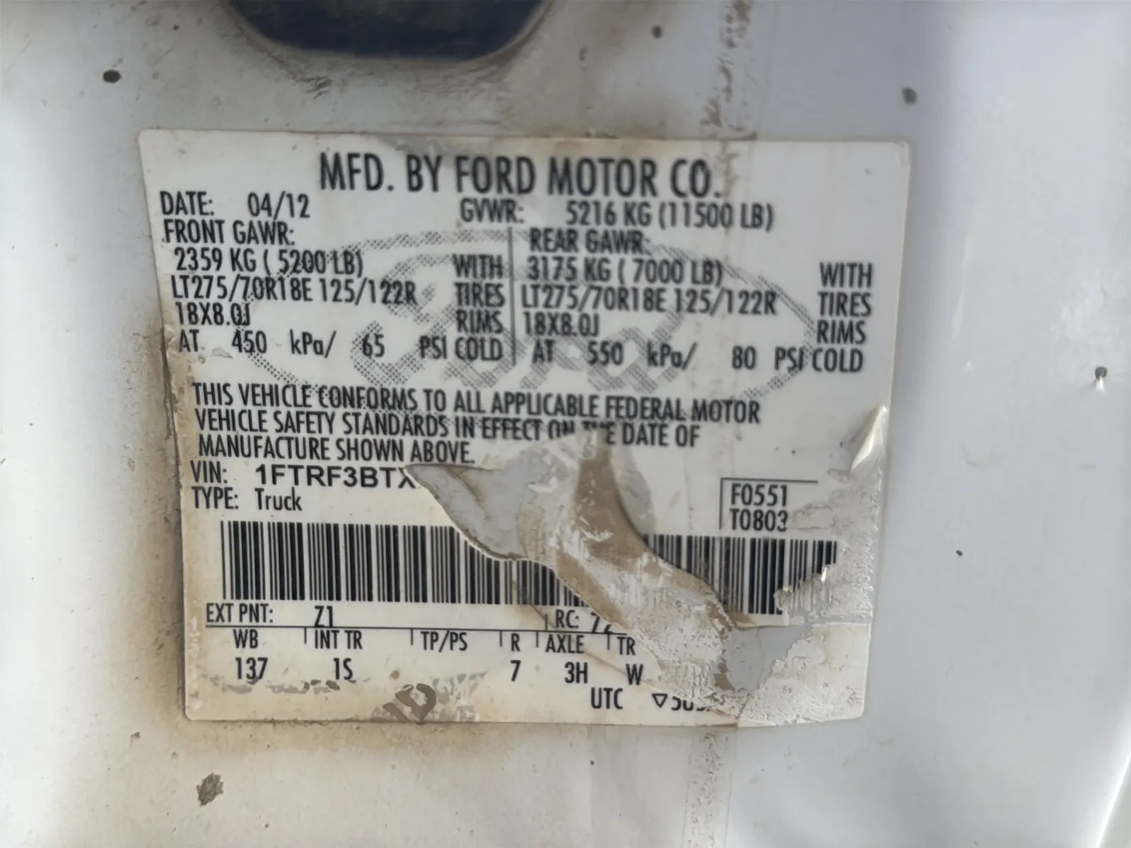 2012 Ford F-350 4X4 Pickup Truck, photo 3 of 15