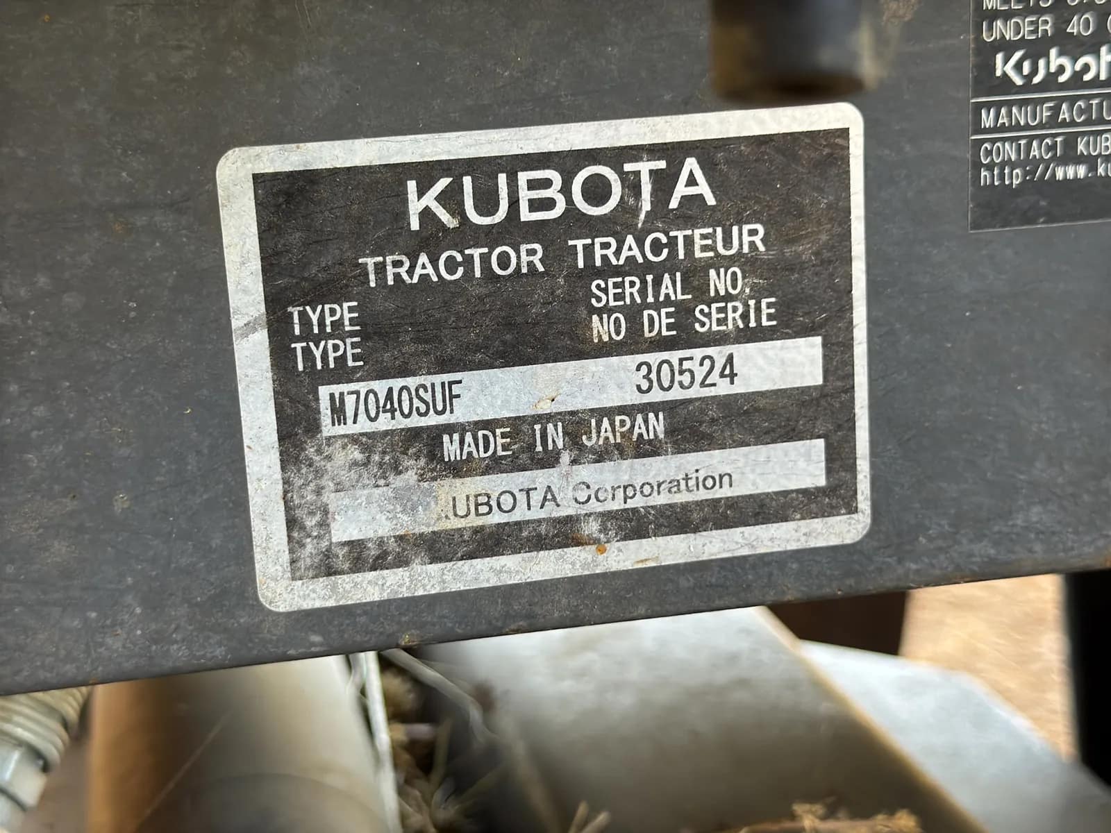 Kubota M7040SUF Tractor, photo 3 of 9