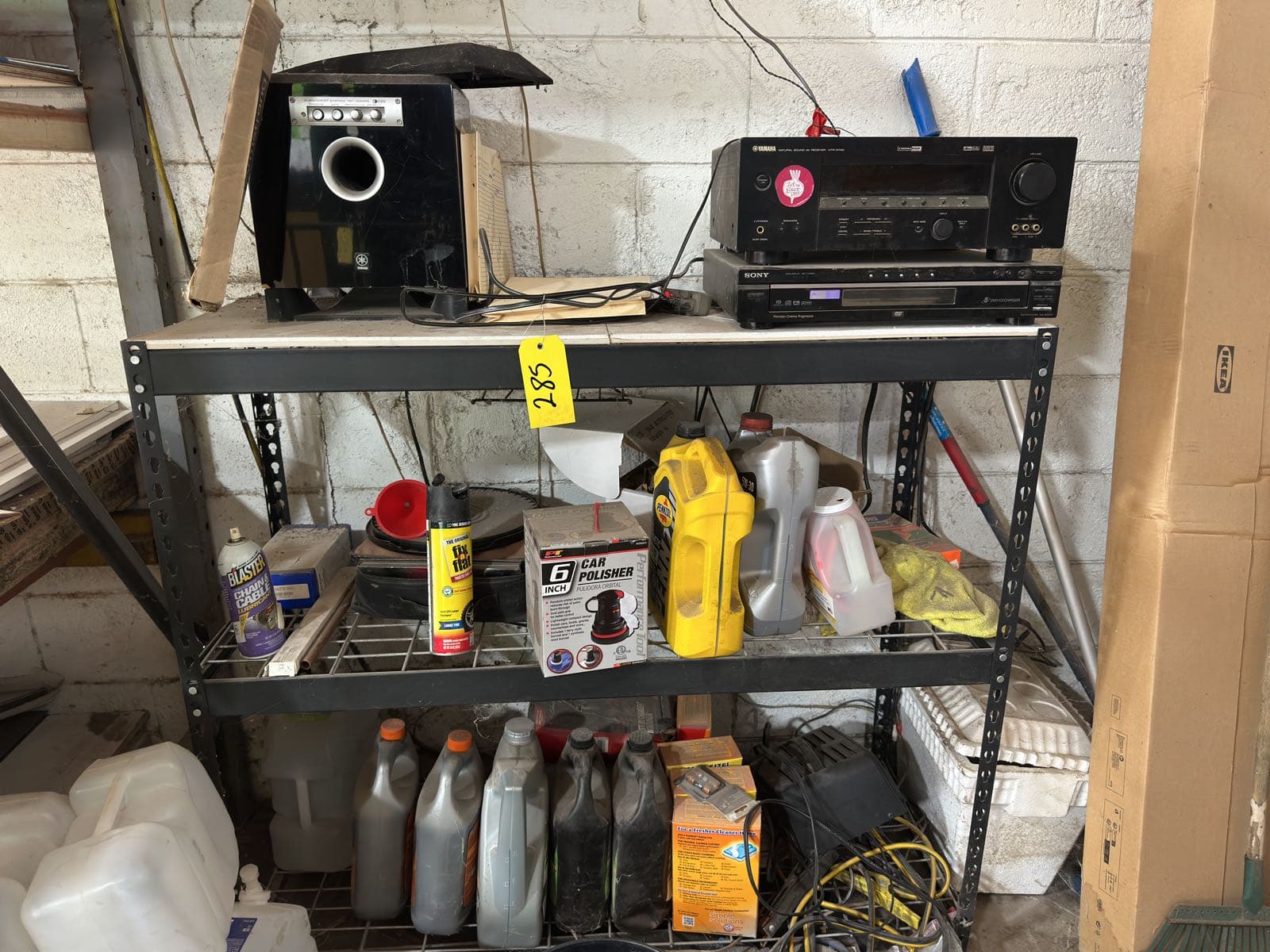 contents-of-rack-yamaha-av-receiver-pt-6-car-polisher-schumacher-battery-charger-and-more-ml1aea2n