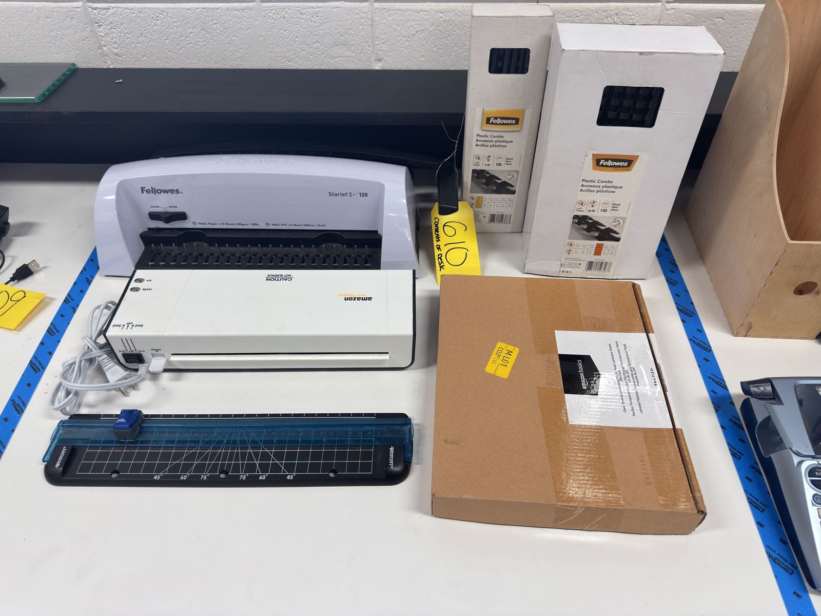 amazon-basics-laminator-with-plastic-sheets-and-fellows-binding-machine-and-plastic-binding-combs-c318c8