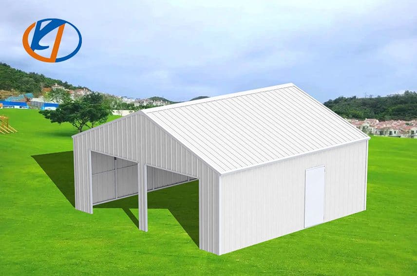 2025-kj-45x25-heavy-duty-double-garage-steel-barn-shed-model-k4525-unused-ml7dejz9