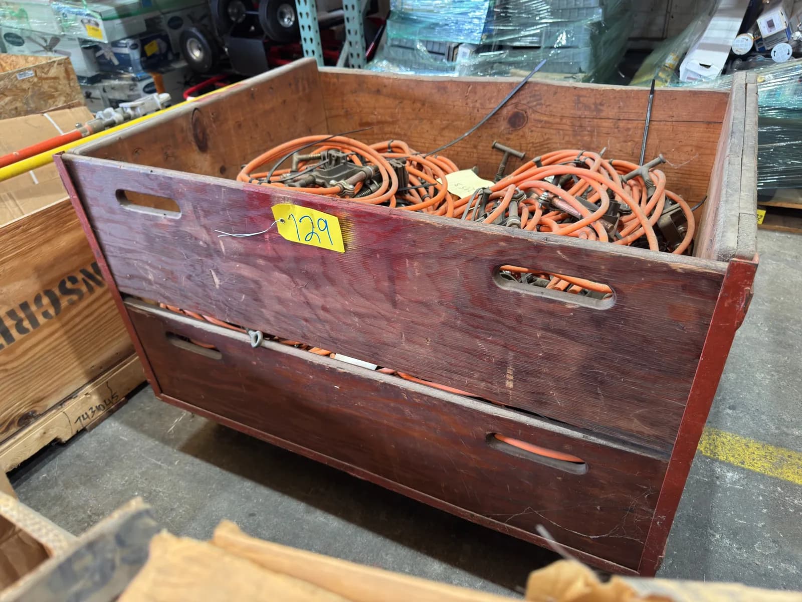 wood-crate-with-contents-hubbell-chance-ground-clamps-with-2-awg-cable-2d40ad