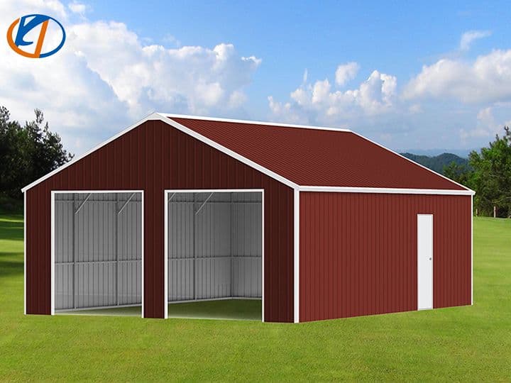2025-kj-45x25-heavy-duty-double-garage-steel-barn-shed-model-k4525g-unused-mm2u3cgc