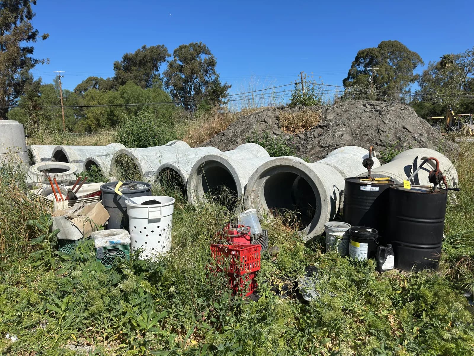 contents-of-section-2-50-gallon-oil-drums-bulk-lot-of-concrete-pipes-construction-signage-and-more-502837