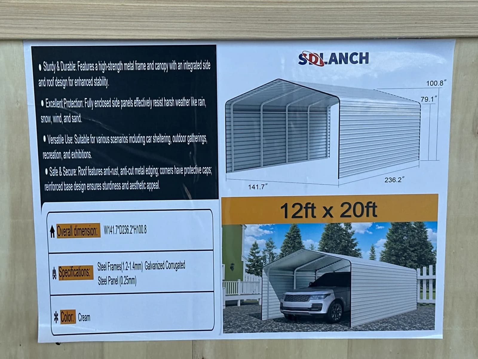2026-sdlanch-sdlc1220-12x20-enclosed-side-carport-unused-mprcrcoc