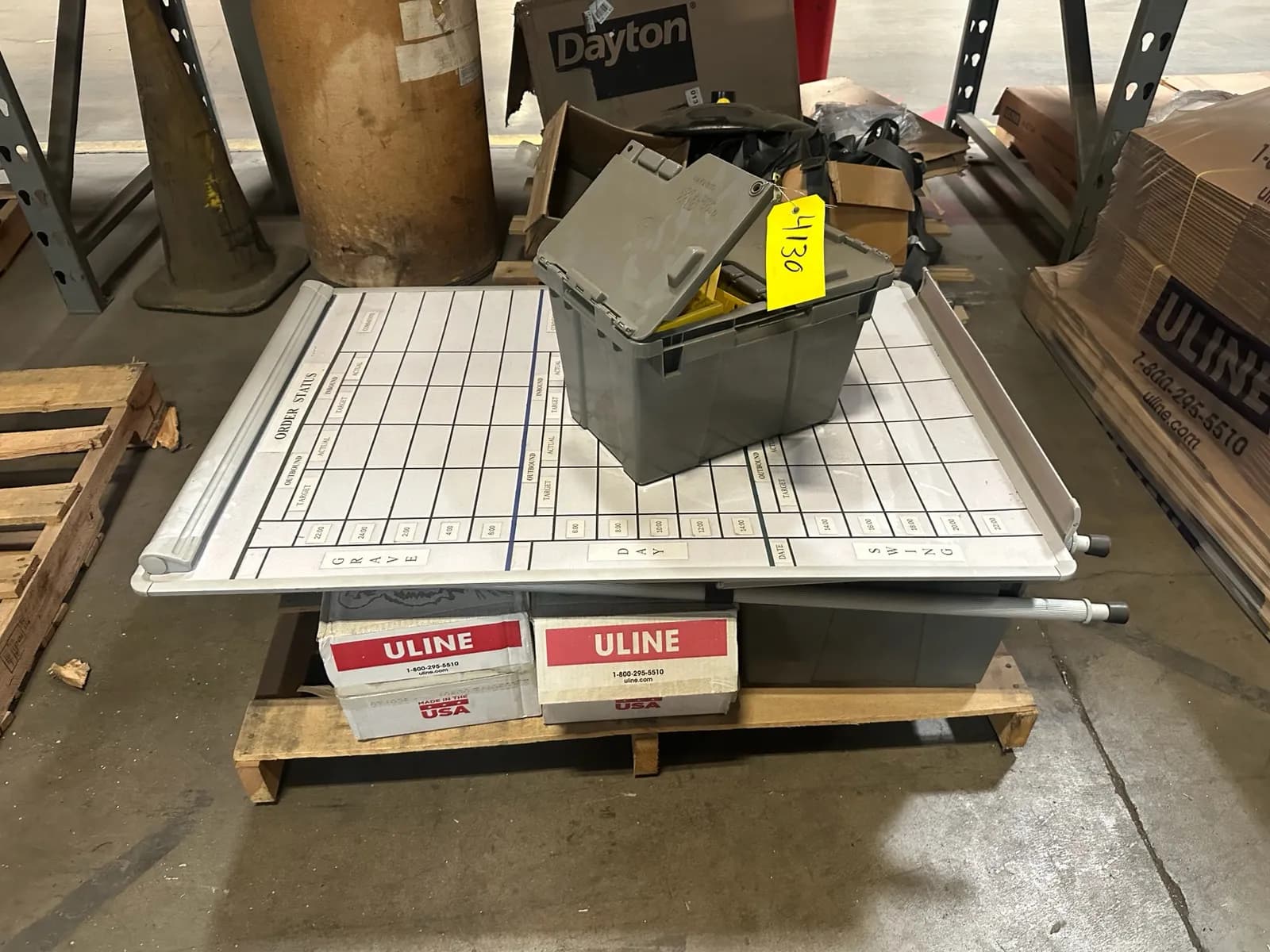 contents-of-pallet-whiteboard-plastic-bin-uline-twine-and-more-mr9yvm8u