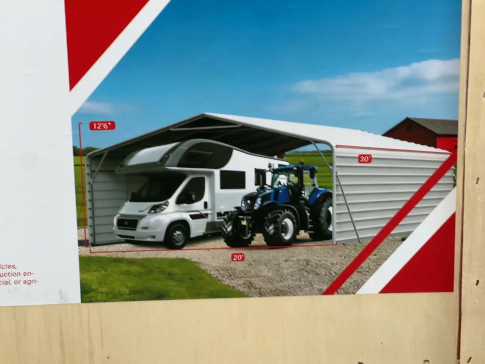 2026-sdlanch-sdlc2030ft-all-steel-carport-with-enclosed-walls-unused-mrpe5o5z