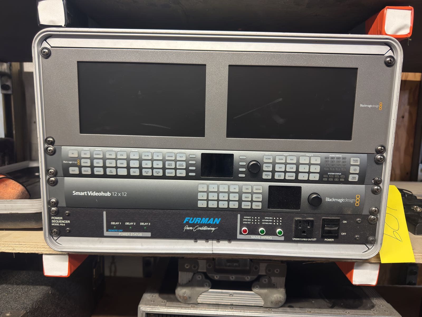 black-magic-design-video-switching-system-with-videohub-furman-power-conditioner-and-case-a32358