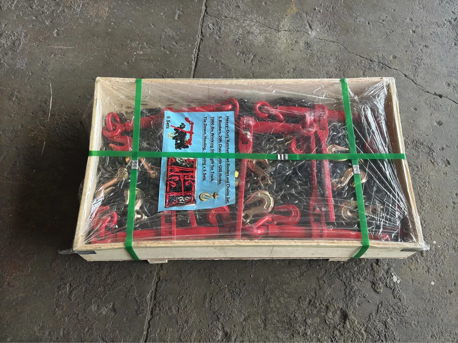 5-sets-of-heavy-duty-ratchet-load-binders-and-20-7000lb-capacity-chains-with-g80-hooks-unused-mlqx3zdp
